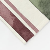 Bordeauxrood Groen Crème Strepen   Fleece Deken (Hoek)