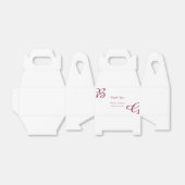 Bordeauxrood Initiaal Herfst Huwelijk Bedankdoosjes (Uitgevouwen)