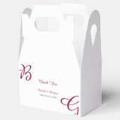 Bordeauxrood Initiaal Herfst Huwelijk Bedankdoosjes (Geopend)