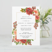 Bordeauxrood Koraalroze Roze Bloemige Oefenmaaltij Kaart (Staand voorkant)