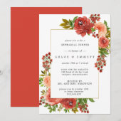 Bordeauxrood Koraalroze Roze Bloemige Oefenmaaltij Kaart (Voorkant / Achterkant)