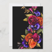 Bordeauxrood, Paars, Oranje Roze Bloem Save The Date (Achterkant)