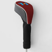 Bordeauxrood Persoonlijk Gegraveerd Golfheadcover (Schuin)