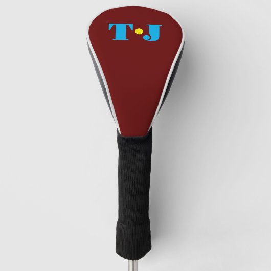 Bordeauxrood Persoonlijk Gegraveerd Golfheadcover (Voorkant)
