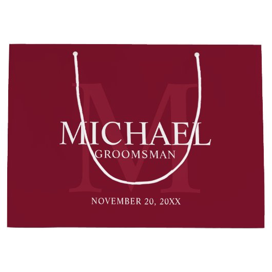 Bordeauxrood Persoonlijk Geschenk voor Bruidsjonke Groot Cadeauzakje (Voorkant)