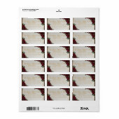 Bordeauxrood Rose Goud Schrift Trouwadres Label (Full Sheet)