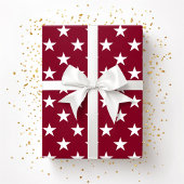 Bordeauxrood Wit Sterren Kerstmis  Cadeaupapier