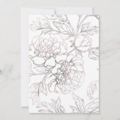 Bordeauxrood Zilver Botanisch Aquarel Bruiloft Kaart (Achterkant)