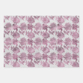 Bordeauxrood Zilveren Bloemenschittering Bruidsfee Inpakpapier Vel (Voorkant)