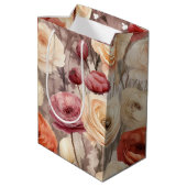 Bordeauxroom Lente Bloemen Bruiloft Borrel Medium Cadeauzakje (Achterkant Gekanteld)