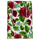 Bordeauxroos Bloemenprint Medium Cadeauzakje (Voorkant)