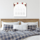 Bordeauxroze Bloemige Verjaardags Stoelenplattegro Canvas Afdruk (Insitu (Slaapkamer))