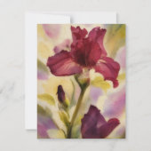 Bordeauxroze Iris Bloem Kunst Notitiekaart Set Notitiekaartje (Voorkant)