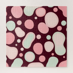 Bordeauxroze Mintgroene Organische Blobpatroon Abs Legpuzzel