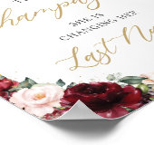 Bordeauxroze roze bloem de champagnefles openen bo poster (Hoek)