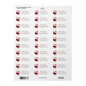Bordeauxroze waterverf bloemachtige bruiloftsuitno etiket (Full Sheet)