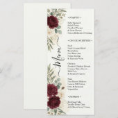 Bordeauxrozen Trouwdiner Script Elegant Menu (Voorkant / Achterkant)