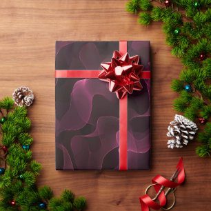 Bordeauxwijn Rookstroom Zwart Abstract Patroon Cadeaupapier