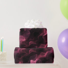 Bordeauxwijn Rookstroom Zwart Abstract Patroon Cadeaupapier