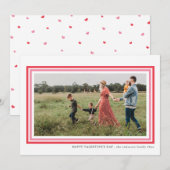 Borded Liefde Witte Valentijnsdag Foto Vakantie Feestdagenkaart (Voorkant / Achterkant)