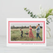 Borded Liefde Witte Valentijnsdag Foto Vakantie Feestdagenkaart (Staand voorkant)