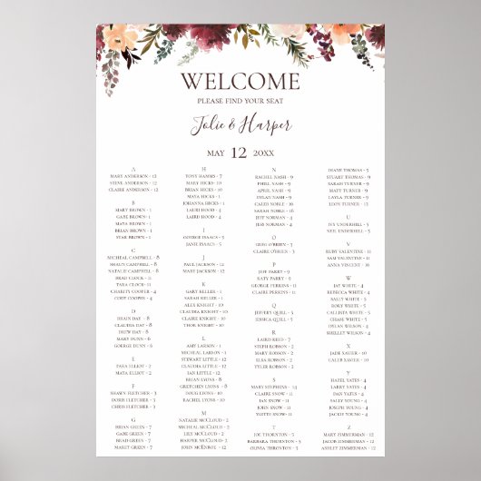 Bordedigend Sinaasappel - Alfabetische zeegras Poster (Voorkant)