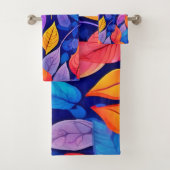 Bordeelstijl: Vibrant Leaf Patterns Bad Handdoek (Insitu)