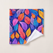 Bordeelstijl: Vibrant Leaf Patterns Bad Handdoek (Wasdoekje)