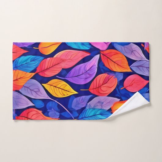 Bordeelstijl: Vibrant Leaf Patterns Bad Handdoek (Handdoek)