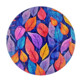 Bordeelstijl: Vibrant Leaf Patterns Snijplank