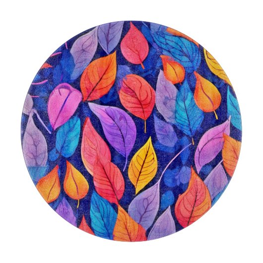 Bordeelstijl: Vibrant Leaf Patterns Snijplank (Voorkant)