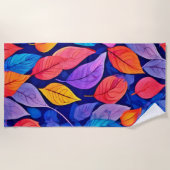 Bordeelstijl: Vibrant Leaf Patterns Strandlaken (Voorkant)