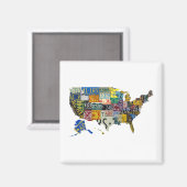 BORDEN Amerikaanse licenties - alle staten Magneet (Voorkant / Achterkant)