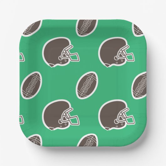 Borden football Pattern Birthday Paper Papieren Bordje (Voorkant)