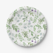 Borden - groen en lavendel papieren bordje (Voorkant)