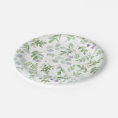 Borden - groen en lavendel papieren bordje (Gekanteld)