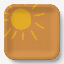 Borden, hier komt het Baby shower van de Zoon Papieren Bordje