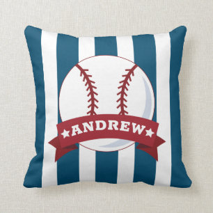Borden Kamer Baseball Red en Blauw Aangepaste naam Kussen