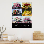 Borden/kersen, lemonen, druiven, artisjokken poster (Keuken)