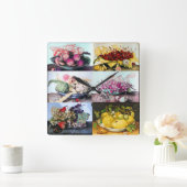 Borden/kersen, lemonen, druiven, artisjokken vierkante klok (Huis)