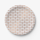 Borden koperen subway Tile Pattern Paper Papieren Bordje (Voorkant)