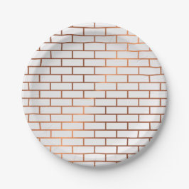 Borden koperen subway Tile Pattern Paper Papieren Bordje