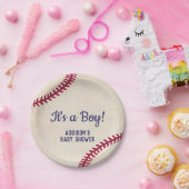 Borden met Baby shower-honkbal Papieren Bordje (Feest)