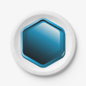 Borden met blauw hexagon papier papieren bordje (Voorkant)