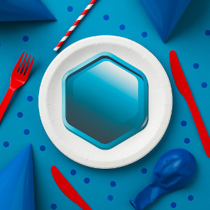 Borden met blauw hexagon papier papieren bordje
