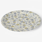 Borden met blauw Jasmijnpapier Papieren Bordje (Gekanteld)