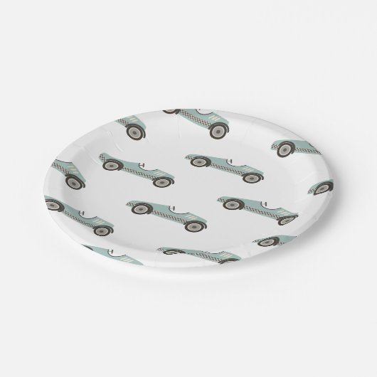 borden met blauw rantsoenaas papieren bordje (Gekanteld)