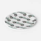 borden met blauw rantsoenaas papieren bordje (Gekanteld)