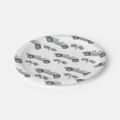 borden met blauw rantsoenaas papieren bordje (Gekanteld)