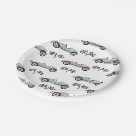 borden met blauw rantsoenaas papieren bordje (Gekanteld)